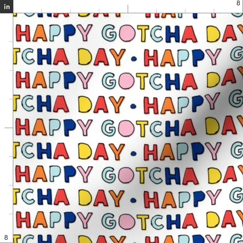 Happy Gotcha Day Pet Adoption Fabric - Happy Gotcha Day! - White - Lad19 By Littlearrowdesign - Happy Gotcha Day Fabric With Spoonflower image 3