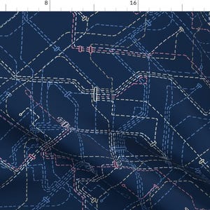 Transit Maps Fabric - Public Transport Network By Marketa Stengl - Subway Metro Trains Maps Cotton Fabric By The Yard With Spoonflower