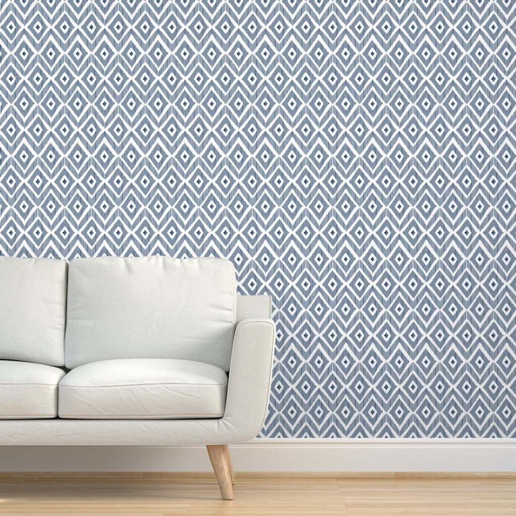 Dark Blues with Pink Ikat