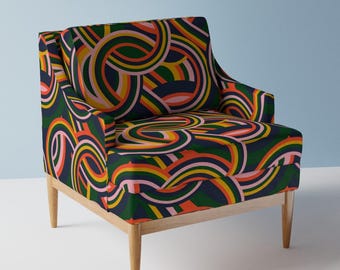 Abstrakt möbeltyg - Modernistisk virvel av lapetitelecour - Geometriska linjer, färgglatt storskaligt tyg, metervara med Spoonflower