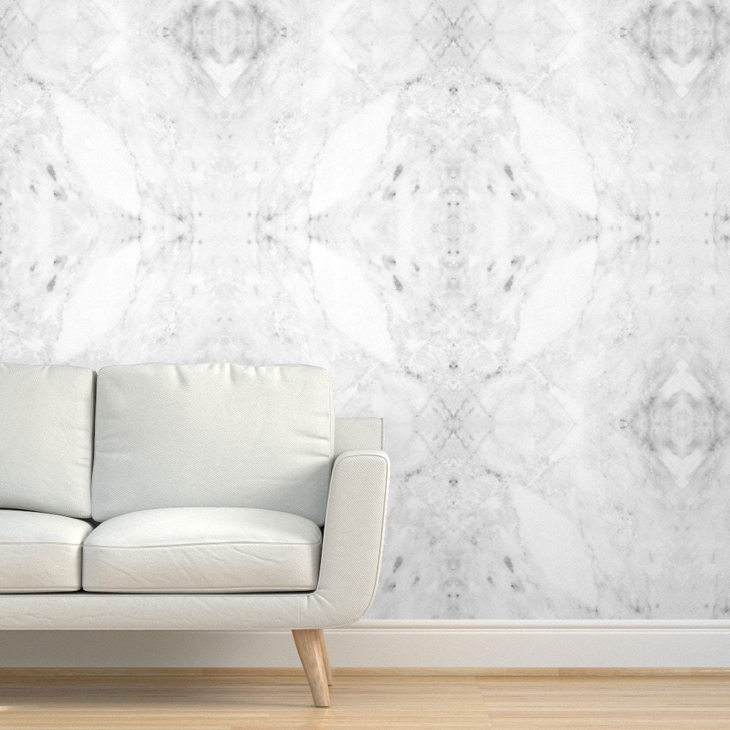 Marble Wallpaper Carrara White Marble By Hipkiddesigns Etsy