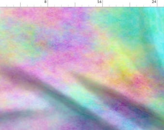 Opal Fabric - Opal By Peacoquettedesigns - Opal Rainbow Colorful Tie Dye Print Cotton Fabric By The Yard With Spoonflower