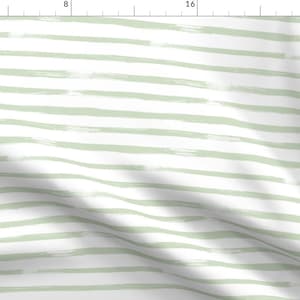Minimalist Fabric - Brushstroke Stripe Sage by hipkiddesigns -  Watercolor Stripe Brushstroke Green Sage Fabric by the Yard by Spoonflower