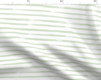 Minimalist Fabric - Brushstroke Stripe Sage by hipkiddesigns -  Watercolor Stripe Brushstroke Green Sage Fabric by the Yard by Spoonflower