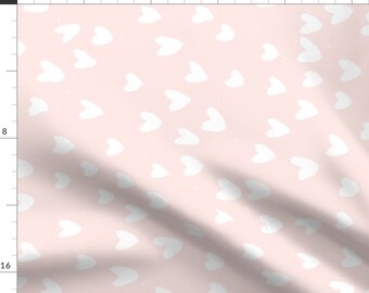 Light Pink Hearts Fabric - Blush Barelythere Hearts Rr By Cest_La_Viv - Baby Girl Nursery Decor Cotton Fabric By The Yard With Spoonflower