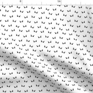 Panda Fabric - Happy Pandas - Small By Kimsa - Panda Faces Black White Nursery Decor Children Cotton Fabric By The Yard With Spoonflower