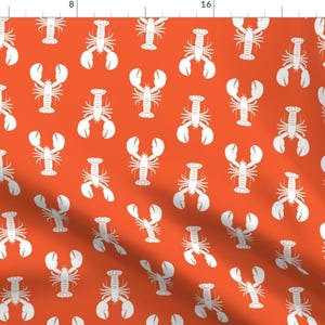 Lobster Fabric - Lobster Tropical Sunset By Littlearrowdesign -  Lobster Ocean Beach Orange Decor Cotton Fabric By The Yard With Spoonflower