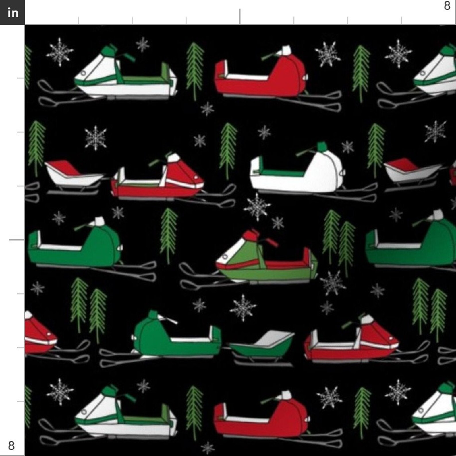 Snowmobiles Fabric Vintage Snowmobile Winter Snow by Andrea Etsy