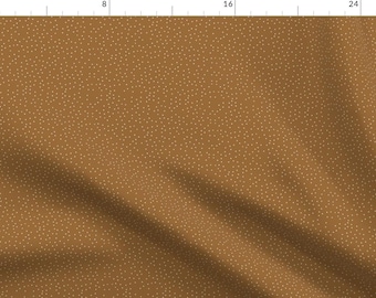 Polka Dot Fabric - Fall Golden Dot By Indybloomdesign - Golden Copper Brown White Micro Dots Cotton Fabric By The Yard With Spoonflower
