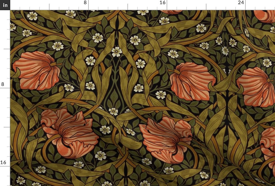 Art Nouveau Floral Fabric - Pimpernel by William Morris by Utart ...