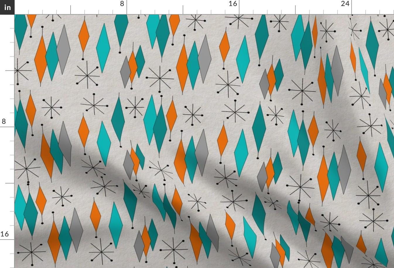 Retro Fabric - Mid-century Modern Diamond Pattern by Mid-century ...