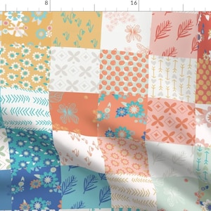 Spring Cheater Quilt Fabric - Spring Plus Sign Cheater Quilt By Radianthomestudio - Nursery Decor Cotton Fabric By The Yard With Spoonflower
