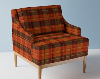 Retro Plaid Upholstery Fabric- 70s Check by sterlingart - Seventies 1970s Vintage Warm Colors  Fabric By The Yard With Spoonflower