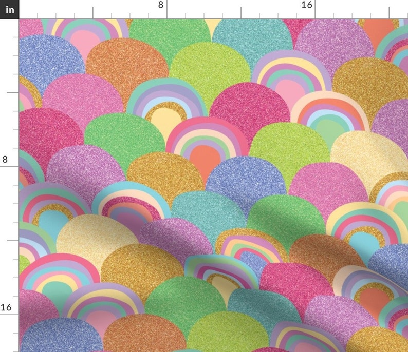 Rainbow Fabric Land of Rainbows by Ceciliamok Rainbow Etsy