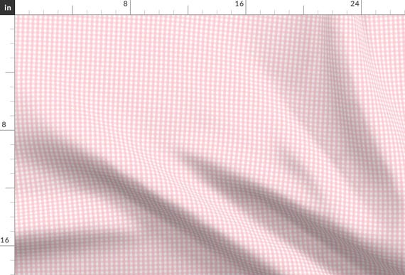 Pink Gingham Fabric - Gingham Light Pink By Misstiina - Gingham Pink White Plaid Nursery Decor Cotton Fabric By The Yard With Spoonflower