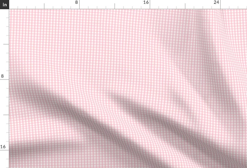 Pink Gingham Fabric - Gingham Light Pink By Misstiina - Gingham Pink White Plaid Nursery Decor Cotton Fabric By The Yard With Spoonflower Bild 1
