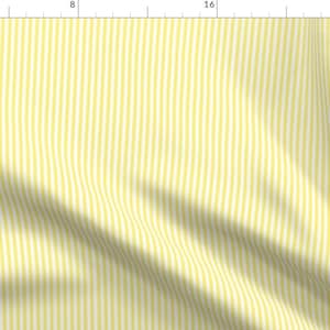 Vertical Stripes Fabric - Ticking Stripes Lemon Yellow By Misstiina - Vertical Ticking Stripe Cotton Fabric By The Yard With Spoonflower
