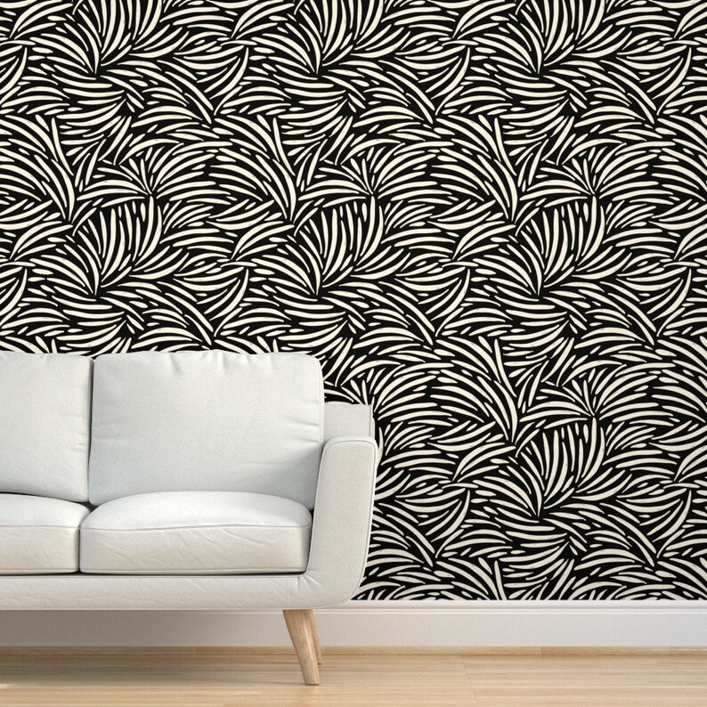African Inspired Wallpaper Black and Ivory Boho Safari by Etsy