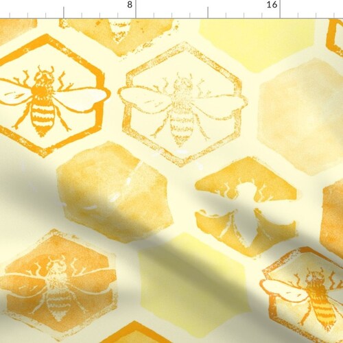 Bees Fabric Patchwork Bees by Hazel Fisher Etsy