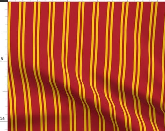 Stripes Fabric - Magic School Inspired Lion House Double Stripes By Designedbygeeks - Stripes Cotton Fabric By The Yard With Spoonflower