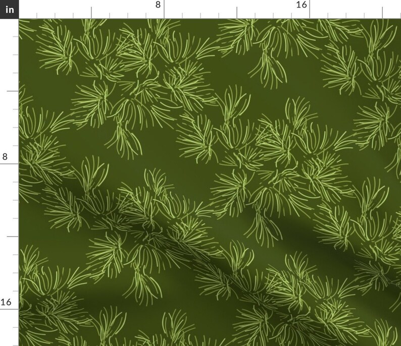Pine Needle Fabric Sage Green Pine Needle // Pinecone - Etsy