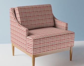 Valentines Plaid Upholstery Fabric- Painted Plaid Red by laura_baruffa - Pink And Red Tartan Classic  Fabric By The Yard With Spoonflower