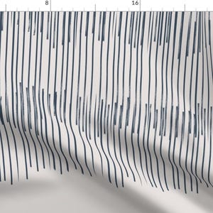 Large Scale Lines Abstract Pattern Fabric - Long Marks By Wildnotions - Large Black And White Cotton Fabric By The Yard With Spoonflower
