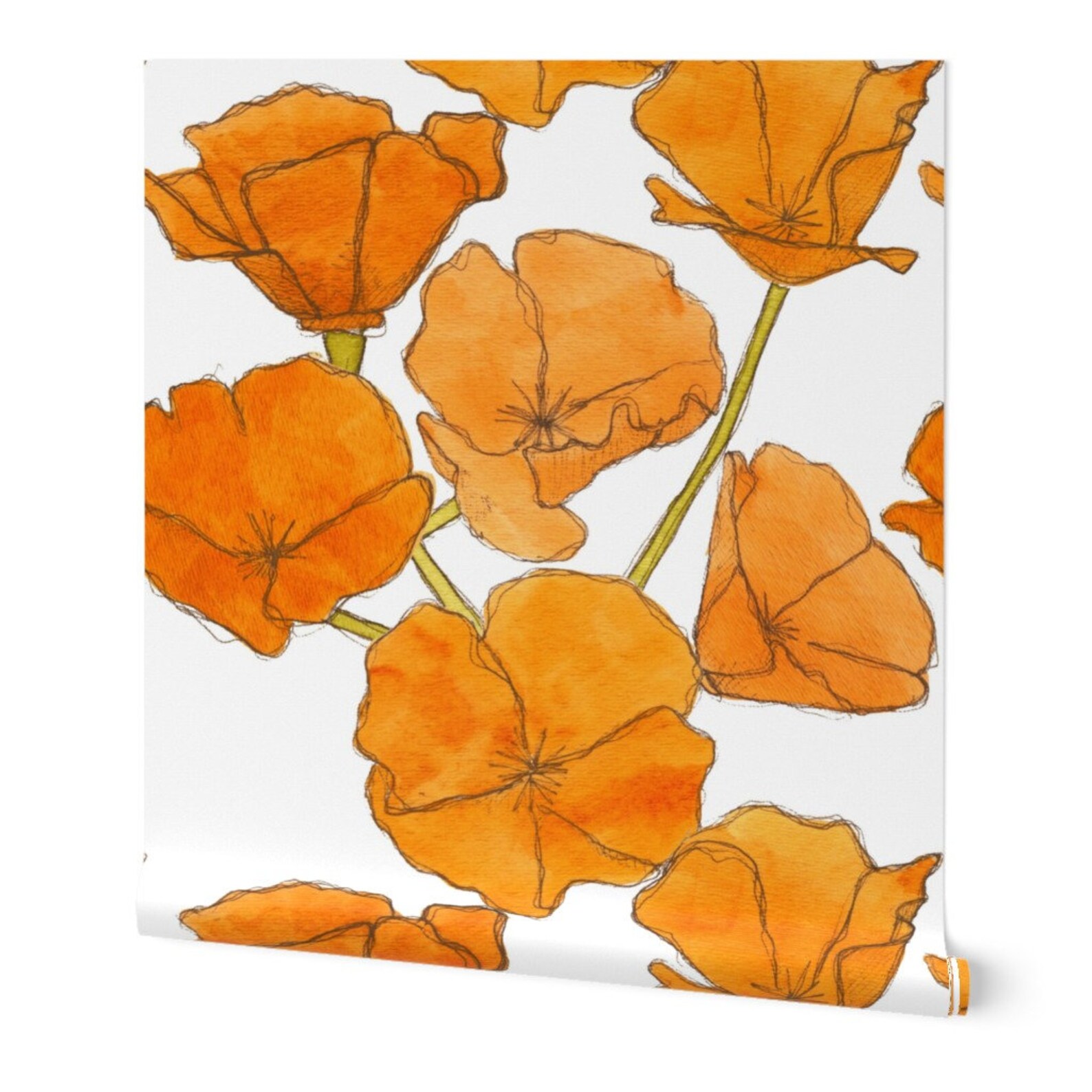 California Poppy Wallpaper Poppy Large Scale by Studiodena - Etsy