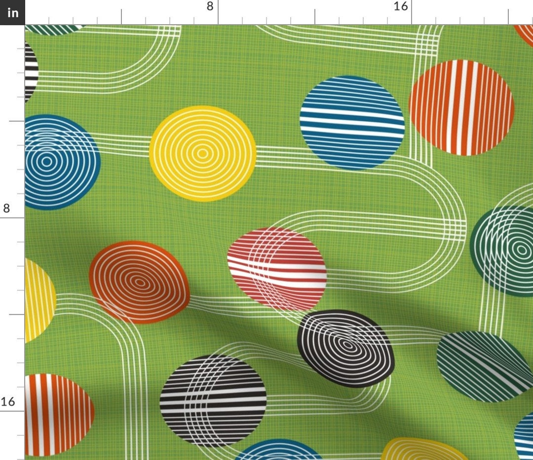 Croquet Balls Geometric Stripes Fabric Sticky Wickets Croquet by