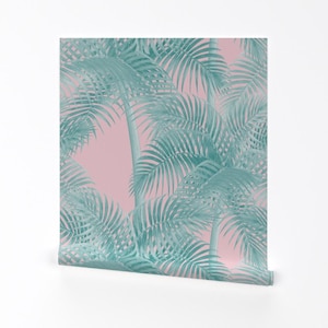 Chic Palm Wallpaper - Old Fashioned Palm Springs By Olgersart - Miami Beach Summer Removable Self Adhesive Wallpaper Roll by Spoonflower