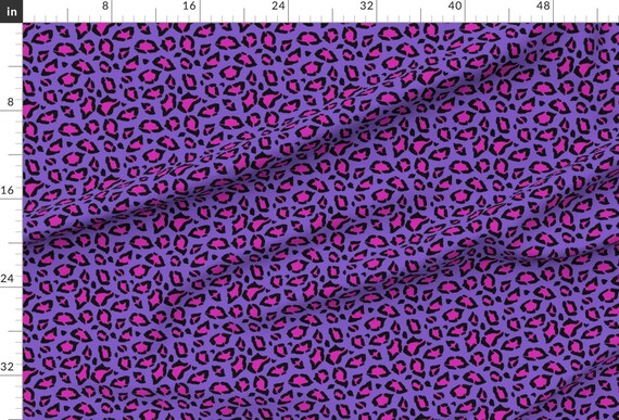 Purple and Hot Pink Leopard Print Fabric - Leopard Print Hot