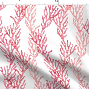 Pink Coral Fabric - Coral - Beach Fabric By Littlearrowdesign - Coral Beach Baby Girl Nursery Cotton Fabric By The Yard With Spoonflower