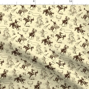 Bronco Rodeo Cowboy Fabric - Cowboys Rodeo Western Horses By Creativehorizons - Country Western Cotton Fabric By The Yard With Spoonflower