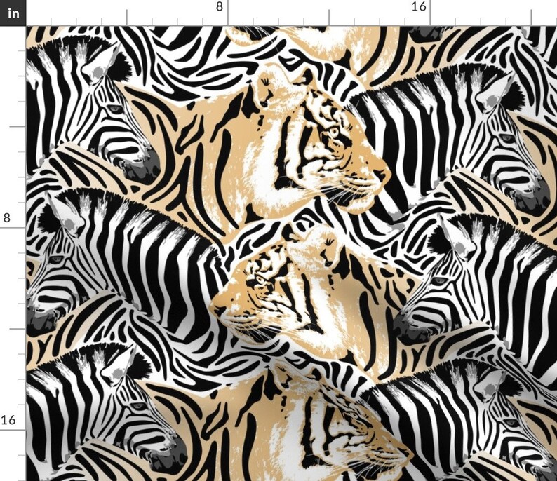 Tiger Zebra Fabric Stripes by Mariafaithgarcia Wild Etsy