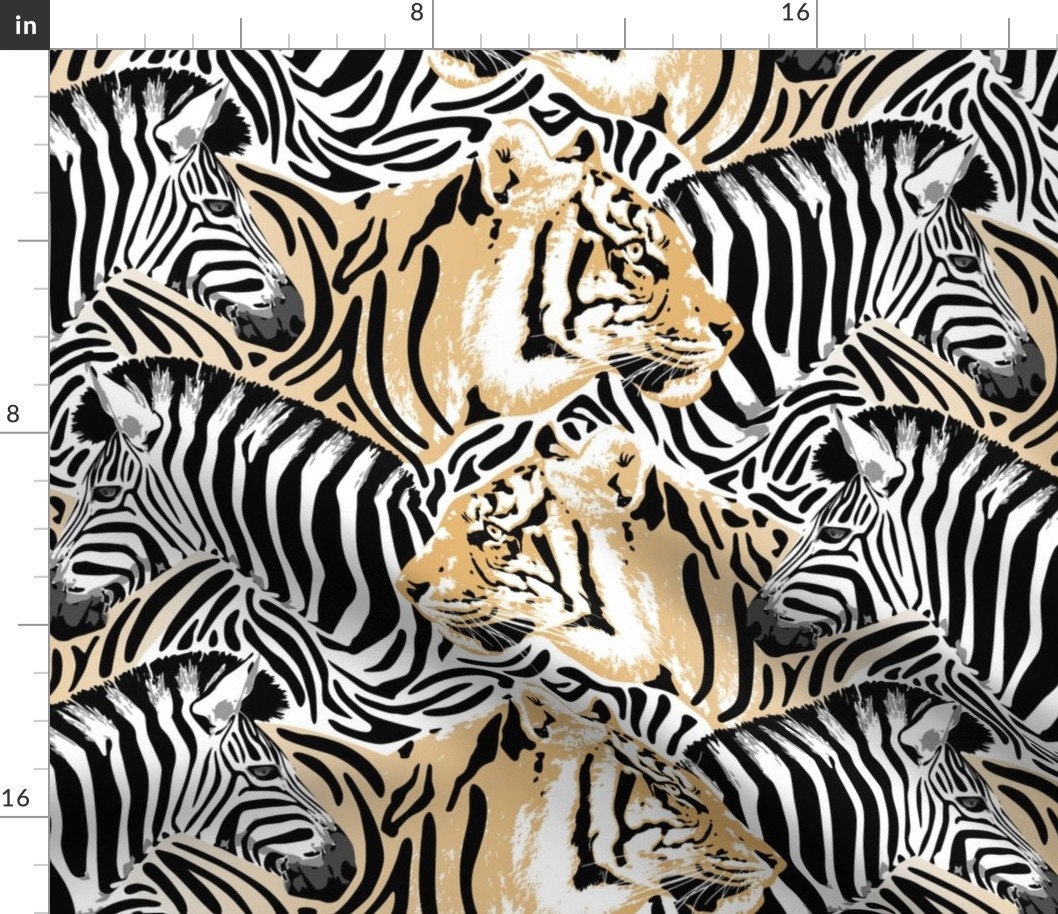 Tiger Zebra Fabric Stripes By Mariafaithgarcia Wild Etsy