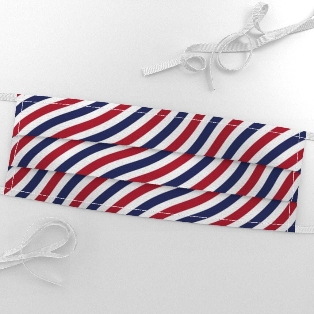 Patriotic Stripes Fabric Red White Blue Stripes 4th of July Etsy