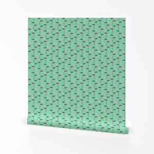 Retro Christmas Wallpaper - Christmas Lights by johannaparkerdesign - Vintage Holiday  Removable Peel and Stick Wallpaper by Spoonflower