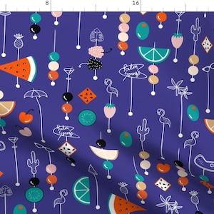 Palm Springs Fabric - Palm Springs Retro - Vertical By Booboo Collective - Palm Springs Cotton Fabric By The Yard With Spoonflower