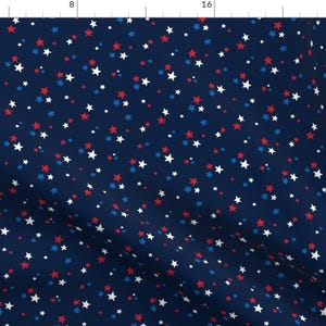 Red White Blue Stars Fabric - Stars for Independence Day By Misstiina - USA America Patriotic Cotton Fabric By The Yard With Spoonflower