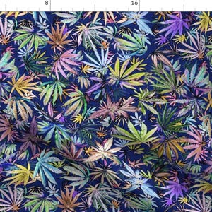 Marijuana Fabric - Sativa Indica Pastels By Camomoto - Marijuana Cotton Fabric By The Yard With Spoonflower