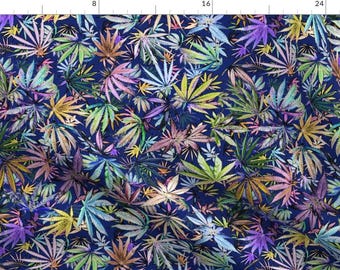 Marijuana Fabric - Sativa Indica Pastels By Camomoto - Marijuana Cotton Fabric By The Yard With Spoonflower