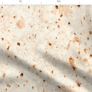 Tortilla Fabric - Wrap It Up (Burrito) By Fabric Rocks - Tortilla Burrito Food Mexican Beige Cotton Fabric By The Yard With Spoonflower