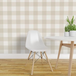 Carta da parati adesiva a quadri neutri - Buffalo Check Beige Crema Cachi Stile rustico - Decorazione murale rimovibile - Bone & Cream Check di dept_6