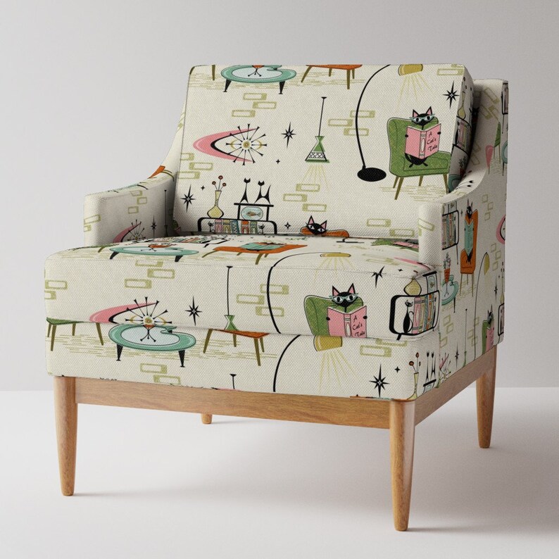 Cats Upholstery Fabric Cozy Cats Den by Studioxtine Etsy