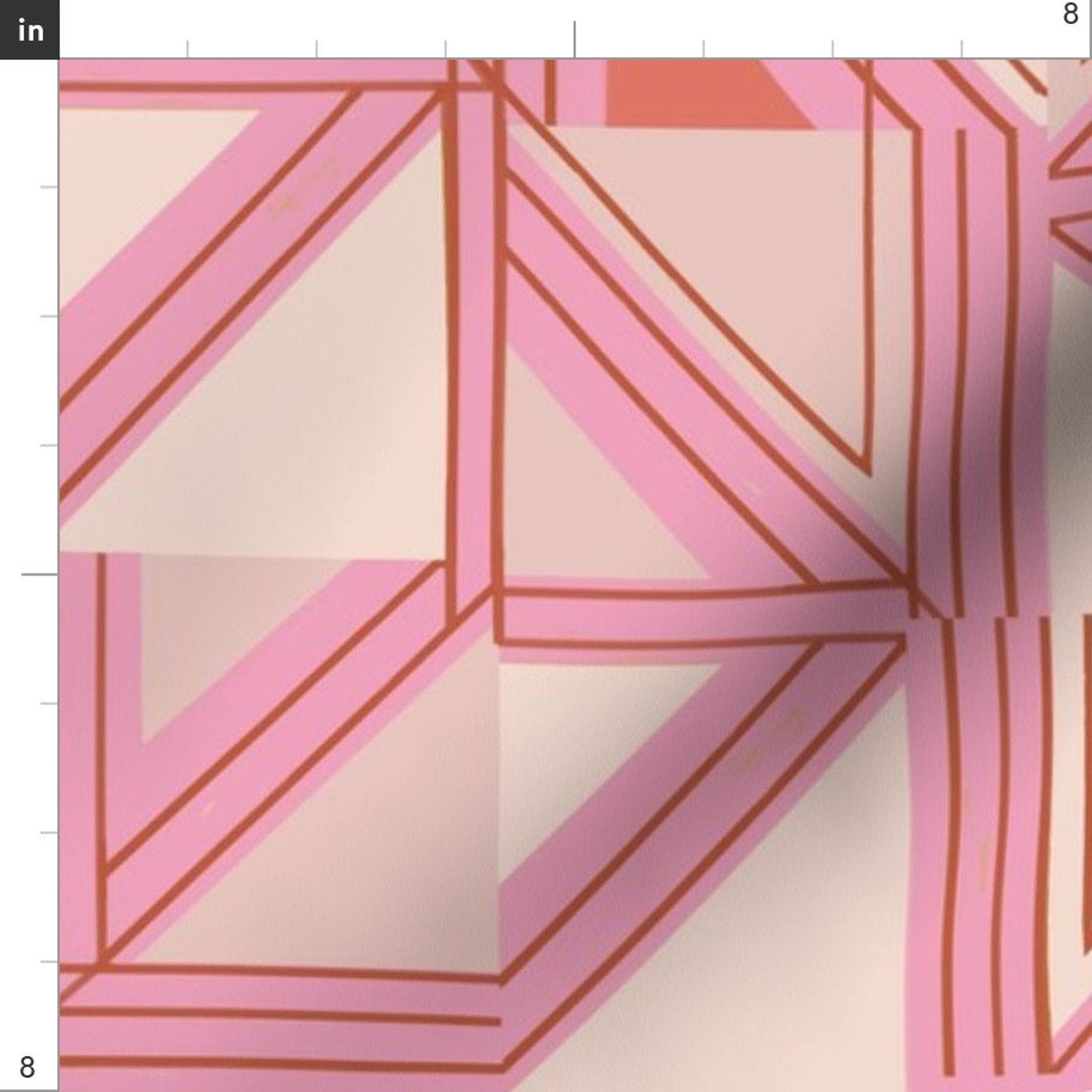 Retro Geo Fabric Happy Geo Maze by Alison Janssen Lines Etsy