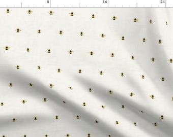 Bee Fabric - Petra Bee By Holli Zollinger - Bees Yellow Black White Insects Modern Home Decor Cotton Fabric By The Yard With Spoonflower