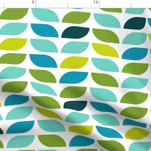 Mid Century Fabric - Retro Leaves by red_wolf -  Geometric Retro Mcm Mid Century Modern Leaves Shapes Fabric by the Yard by Spoonflower
