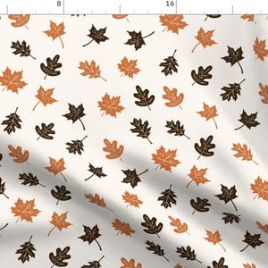 Autumn Leaves Fabric - Harvest Blessing by amanda_grace_design - Fall Foliage Orange Brown Thanksgiving Fabric by the Yard by Spoonflower