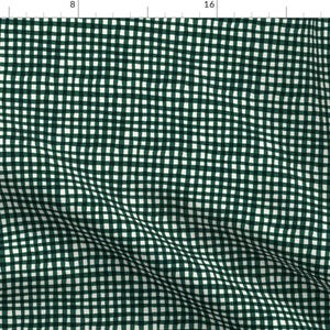 Gingham Green Watercolor Fabric - Green Gingham By Crystal Walen - Gingham Green Stripes Cotton Fabric By The Yard With Spoonflower