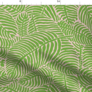 Green Frond Apparel Fabric - Vintage Palm Beach by theprimefloridian - Tree Citron Florida Preppy Coastal Clothing Fabric by Spoonflower image 1